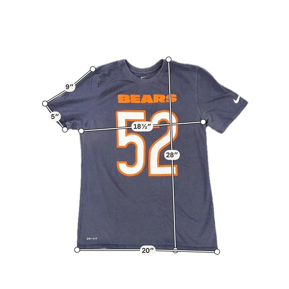 Chicago Bears Shirt Mens Large Blue NFL Football Khalil Mack 52‎ Nike Dri Fit